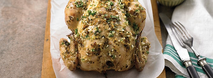 Green olive, garlic & lemon chicken