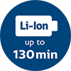 Li-Ion up to 130 min