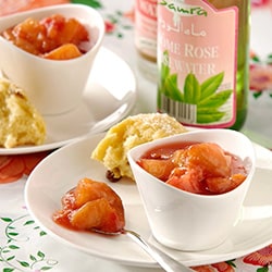 Peach compote with rosewater